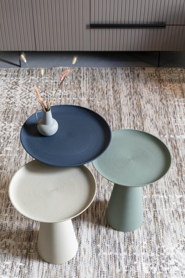 WHITE LABEL LIVING Ringar Medium sidebord, rundt - grnt metall (34,5)