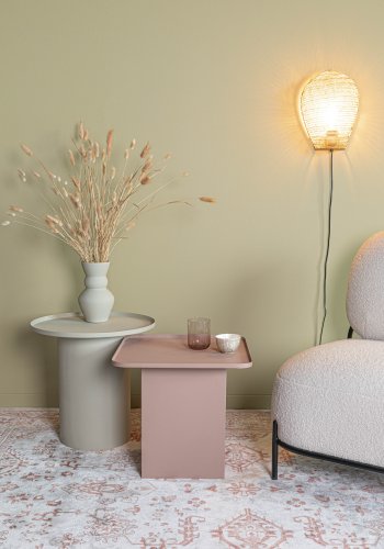 WHITE LABEL LIVING Sverre Firkantet sidebord, firkantet - rosa metall (44x44)