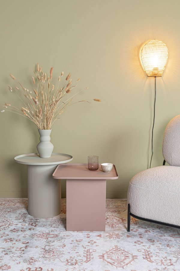 WHITE LABEL LIVING Sverre Firkantet sidebord, firkantet - rosa metall (44x44)