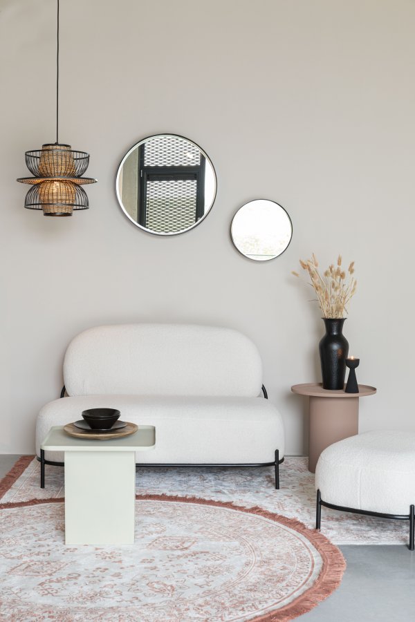 WHITE LABEL LIVING Sverre Square sidebord, firkantet - elfenben metall (44x44)