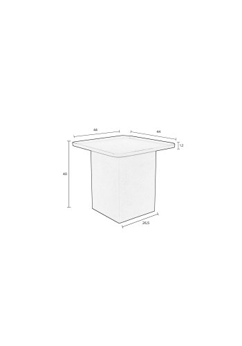 WHITE LABEL LIVING Sverre Square sidebord, firkantet - elfenben metall (44x44)