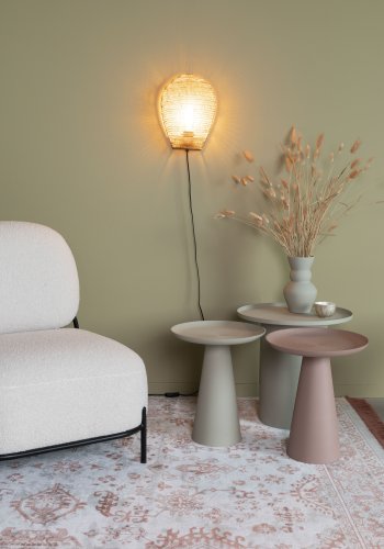 WHITE LABEL LIVING Sverre sidebord, rundt - elfenben metall (45,5)