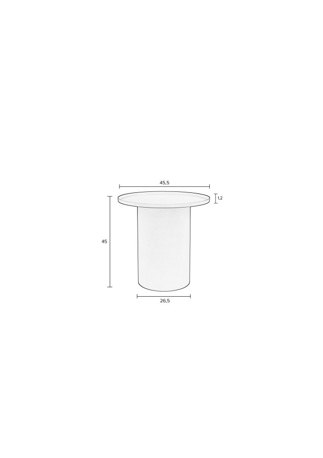 WHITE LABEL LIVING Sverre sidebord, rundt - grnt metall (45,5)