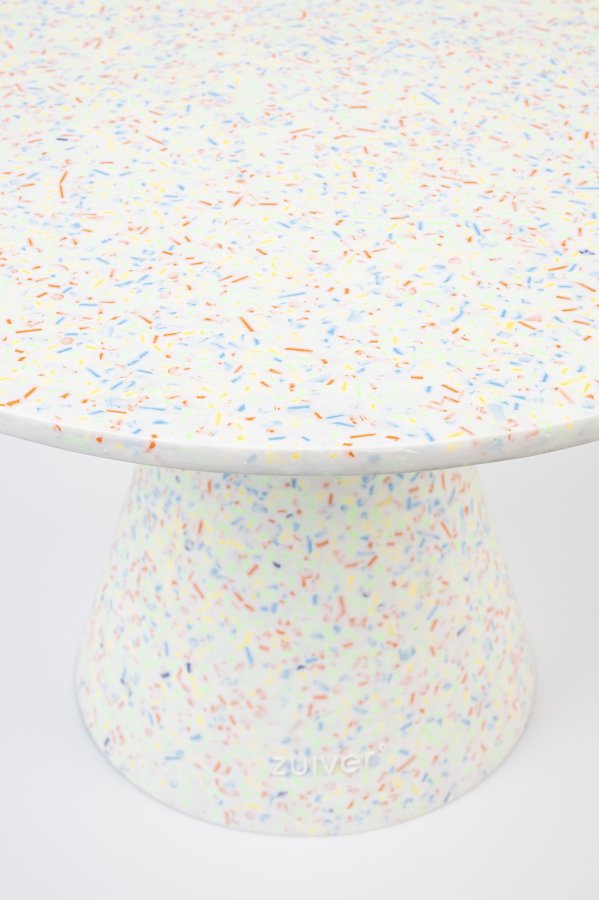 ZUIVER Victoria salongbord, rundt - flerfarget resirkulert terrazzo (50)