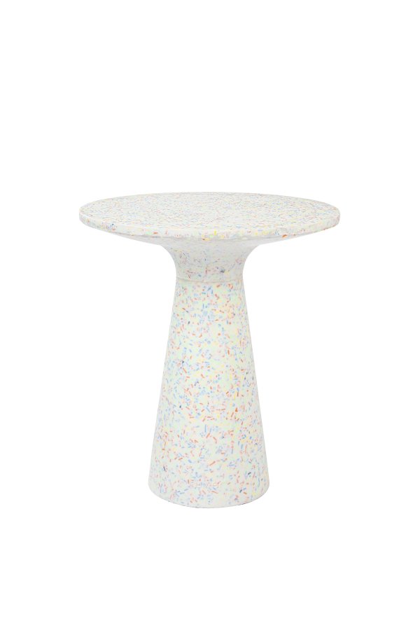 ZUIVER Victoria sidebord M, rundt - flerfarget resirkulert terrazzo (40)
