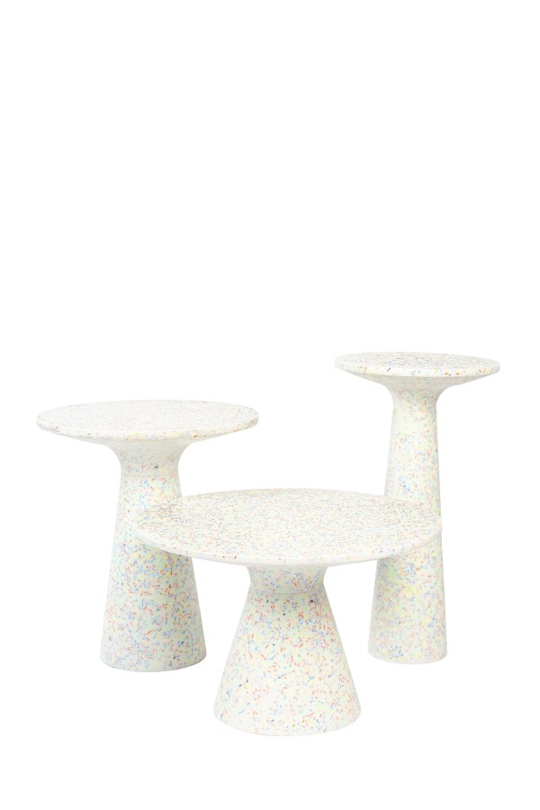 ZUIVER Victoria sidebord M, rundt - flerfarget resirkulert terrazzo (40)