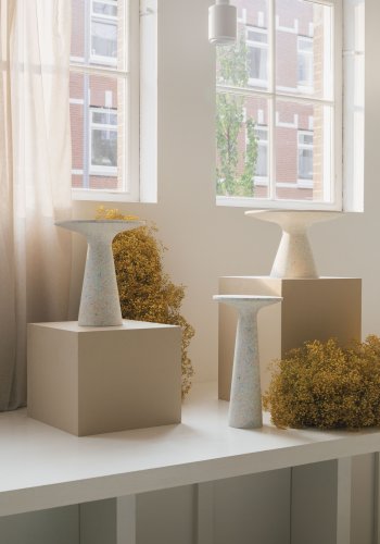 ZUIVER Victoria sidebord M, rundt - flerfarget resirkulert terrazzo (40)