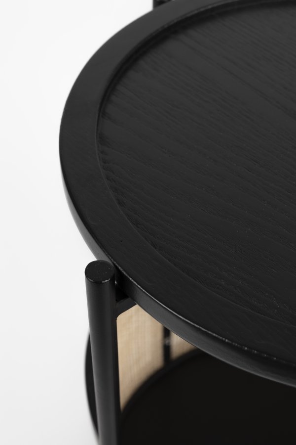 WHITE LABEL LIVING Makoto sidebord, m kurv - rotting og sort ask finer/metall (30)