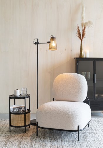 WHITE LABEL LIVING Makoto sidebord, m kurv - rotting og sort ask finer/metall (30)