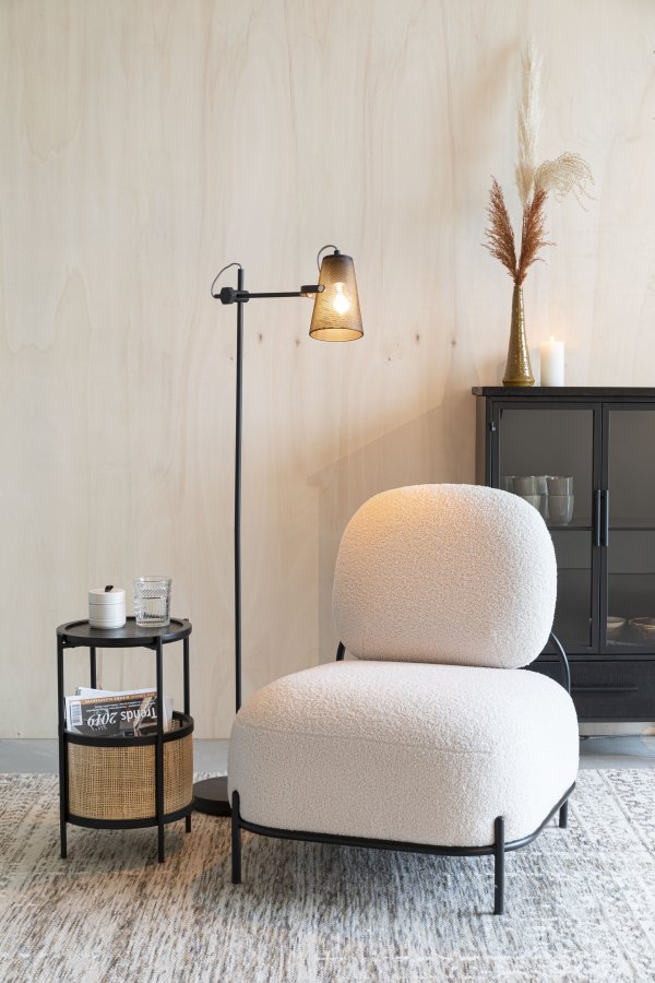 WHITE LABEL LIVING Makoto sidebord, m kurv - rotting og sort ask finer/metall (30)