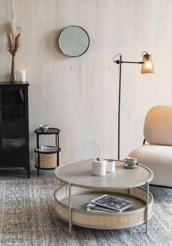 WHITE LABEL LIVING Makoto salongbord, m kurv - rotting og sandaskefiner/metall (80)