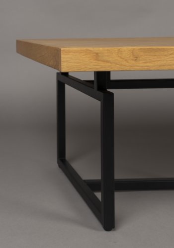 DUTCHBONE Class salongbord, fiskebein, rektangulrt - naturlig eik og sort stl (120x60)