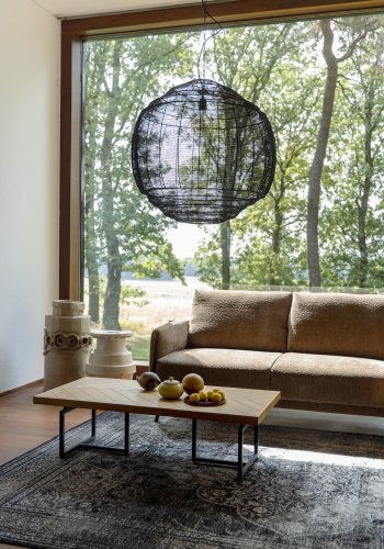 DUTCHBONE Class salongbord, fiskebein, rektangulrt - naturlig eik og sort stl (120x60)