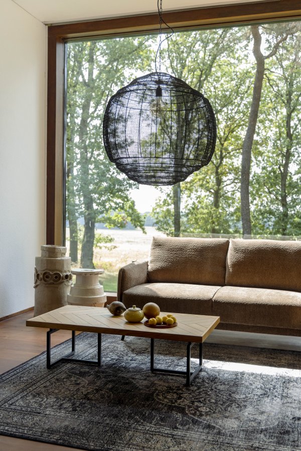 DUTCHBONE Class salongbord, fiskebein, rektangulrt - naturlig eik og sort stl (120x60)