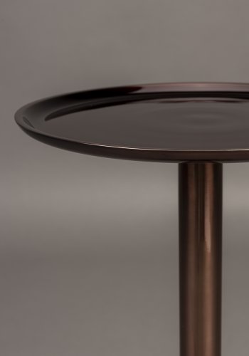 DUTCHBONE Bag sidebord, rundt - brun marmor og brun aluminium (25)