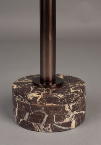 DUTCHBONE Bag sidebord, rundt - brun marmor og brun aluminium (25)