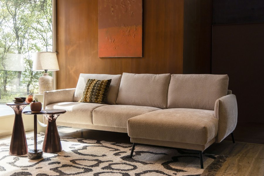 DUTCHBONE Bag sidebord, rundt - brun marmor og brun aluminium (25)