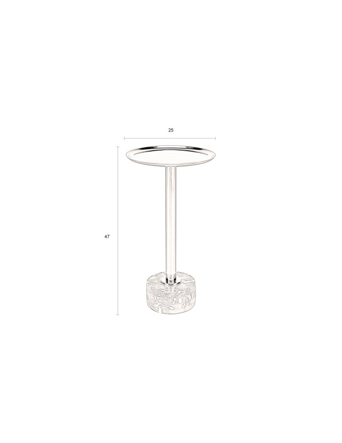 DUTCHBONE Bag sidebord, rundt - brun marmor og brun aluminium (25)