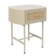 WHITE LABEL LIVING Amaya sidebord, m. 1 skuff - beige tre og metall (48x38)
