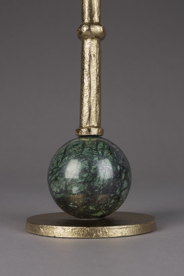 DUTCHBONE Everest Beistelltisch, rund – grüner Marmor und Messing-Aluminium (25)