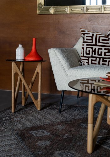 DUTCHBONE Naia sidebord, rundt - rkt glass og naturlig eik (40)