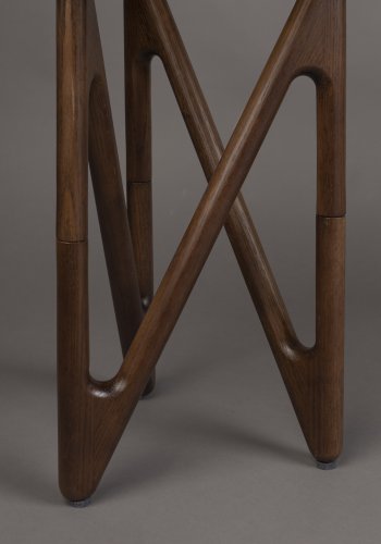 DUTCHBONE Naia sidebord, rundt - rkt glass og valnttfarget eik (40)