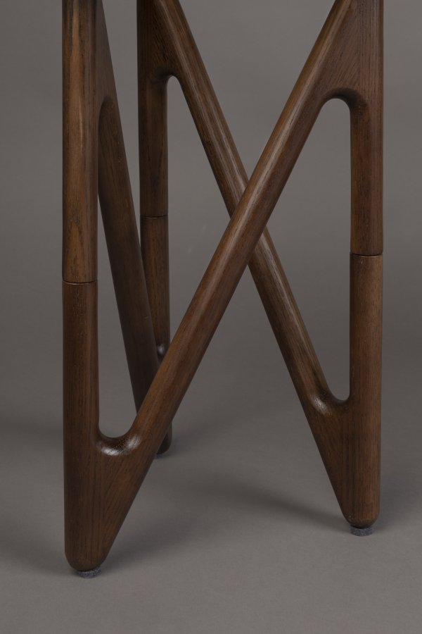 DUTCHBONE Naia sidebord, rundt - rkt glass og valnttfarget eik (40)