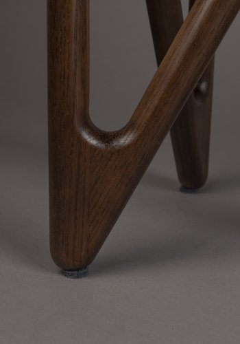 DUTCHBONE Naia sidebord, rundt - rkt glass og valnttfarget eik (40)