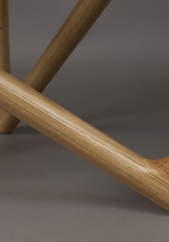 DUTCHBONE Naia salongbord, rundt - rkt glass og naturlig eik (80)