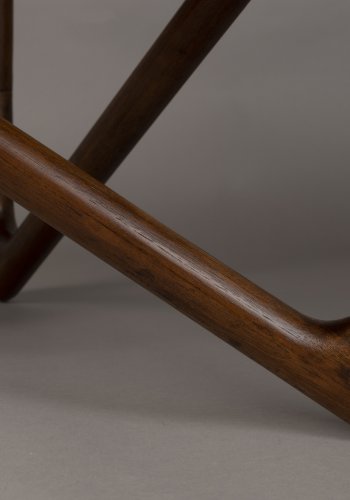 DUTCHBONE Naia salongbord, rundt - rkt glass og valnttfarget eik (80)