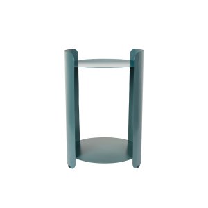 DUTCHBONE Navagio sidobord, w. 1 hylla, rund - bl metall (31)