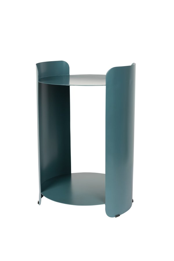 DUTCHBONE Navagio sidebord, m. 1 hylle, rund - bltt metall (31)