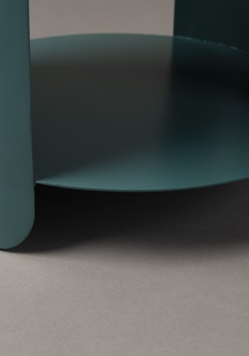 DUTCHBONE Navagio sidebord, m. 1 hylle, rund - bltt metall (31)