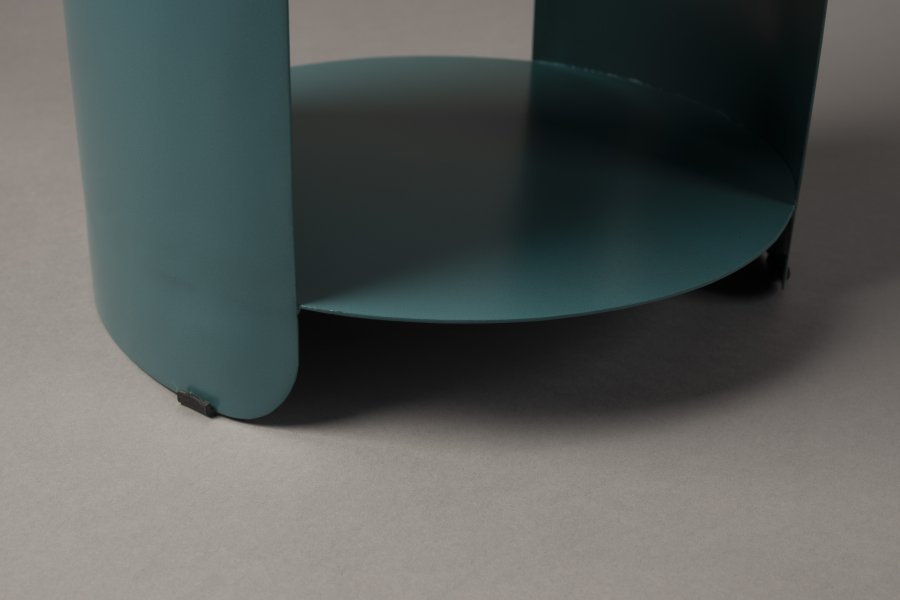 DUTCHBONE Navagio sidebord, m. 1 hylle, rund - bltt metall (31)