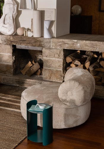 DUTCHBONE Navagio sidebord, m. 1 hylle, rund - bltt metall (31)