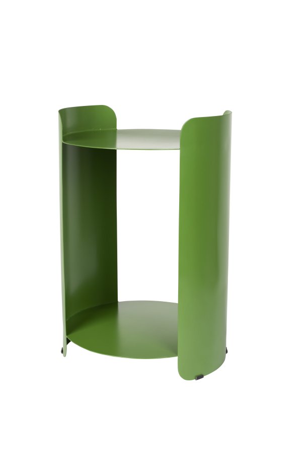 DUTCHBONE Navagio sidebord, m. 1 hylle, rund - grnt metall (31)