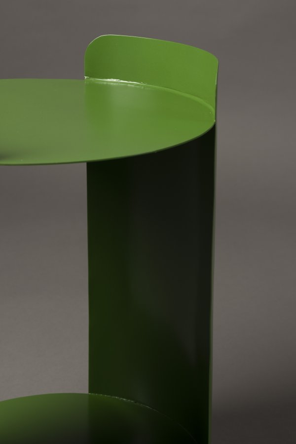 DUTCHBONE Navagio sidebord, m. 1 hylle, rund - grnt metall (31)