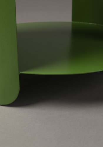 DUTCHBONE Navagio sidebord, m. 1 hylle, rund - grnt metall (31)