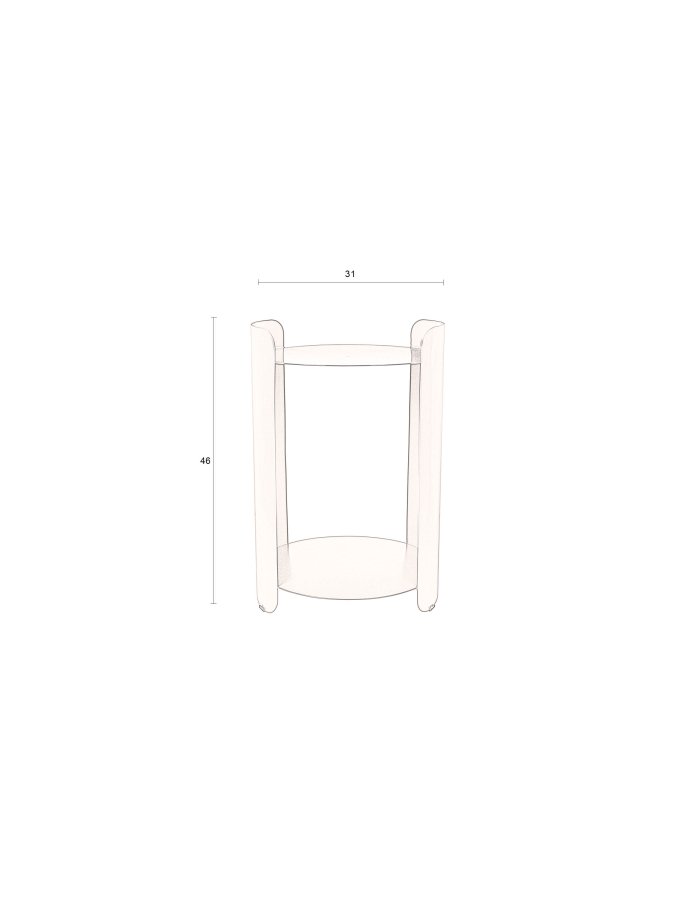 DUTCHBONE Navagio sidebord, m. 1 hylle, rund - grnt metall (31)