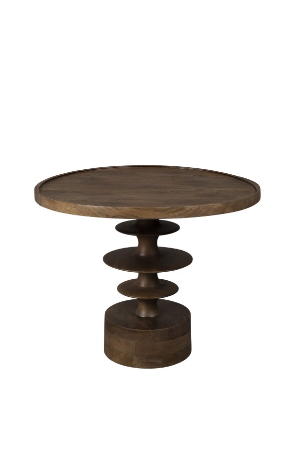DUTCHBONE Cath Couchtisch, rund – walnussfarbenes Mangoholz (66)