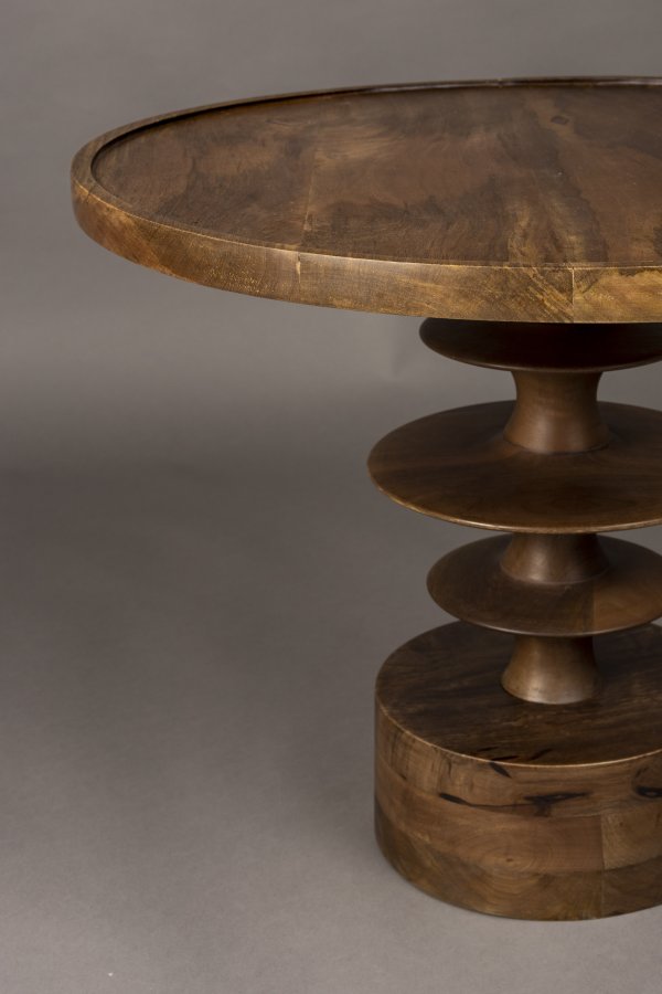 DUTCHBONE Cath Couchtisch, rund – walnussfarbenes Mangoholz (66)