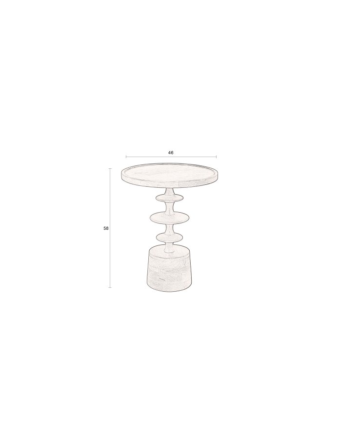 DUTCHBONE Cath Beistelltisch, rund – walnussfarbenes Mangoholz (46)