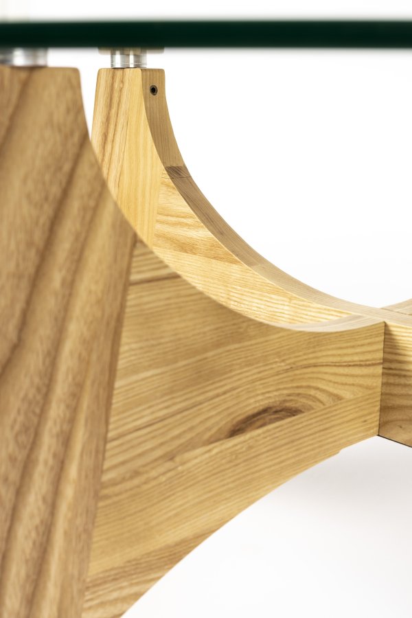 ZUIVER Kobe salongbord, rundt - glass og naturlig ask (80)