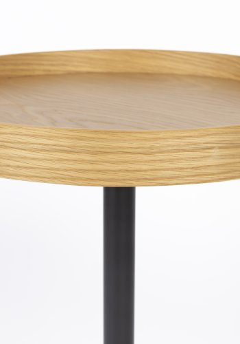 WHITE LABEL LIVING Yuri S sidebord, rundt - naturlig eikefiner og svart jern (40)