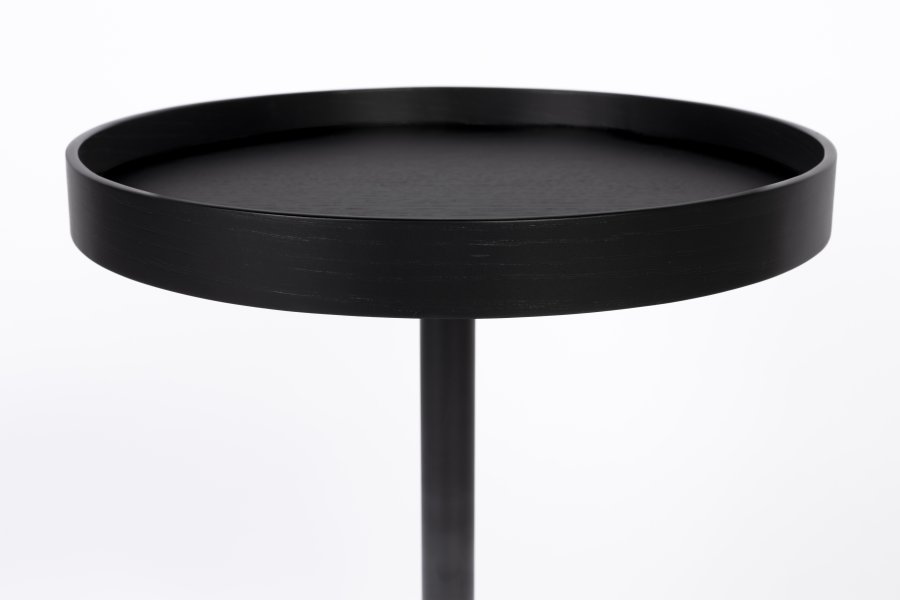 WHITE LABEL LIVING Yuri S sidebord, rundt - svart eikefiner og svart jern (40)