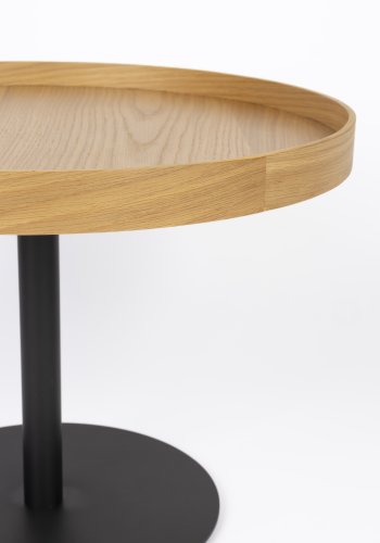 WHITE LABEL LIVING Yuri M sidebord, rundt - naturlig eikefiner og svart jern (56)