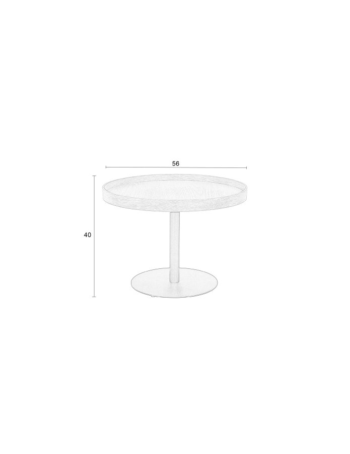 WHITE LABEL LIVING Yuri M sidebord, rundt - naturlig eikefiner og svart jern (56)