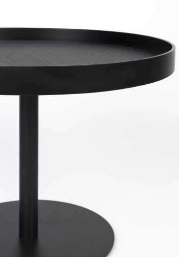 WHITE LABEL LIVING Yuri M sidebord, rundt - svart eikefiner og svart jern (56)