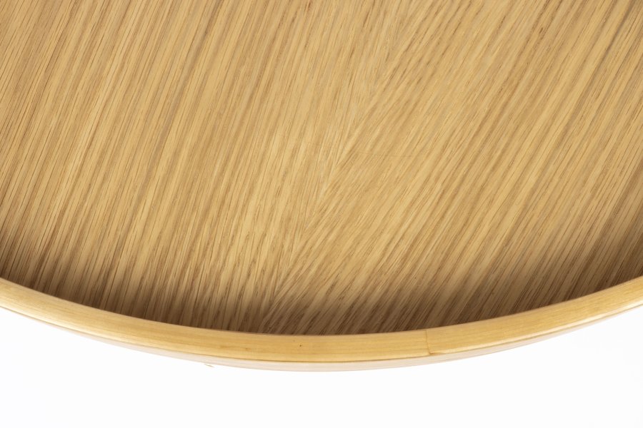 WHITE LABEL LIVING Yuri L sidebord, rundt - naturlig eikefiner og svart jern (70)