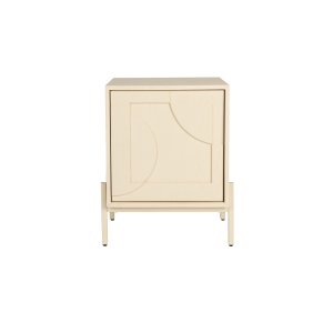 ZUIVER Faces sidobord, w. 1 dörr och 1 hylla - beige ek och järn (45x35)